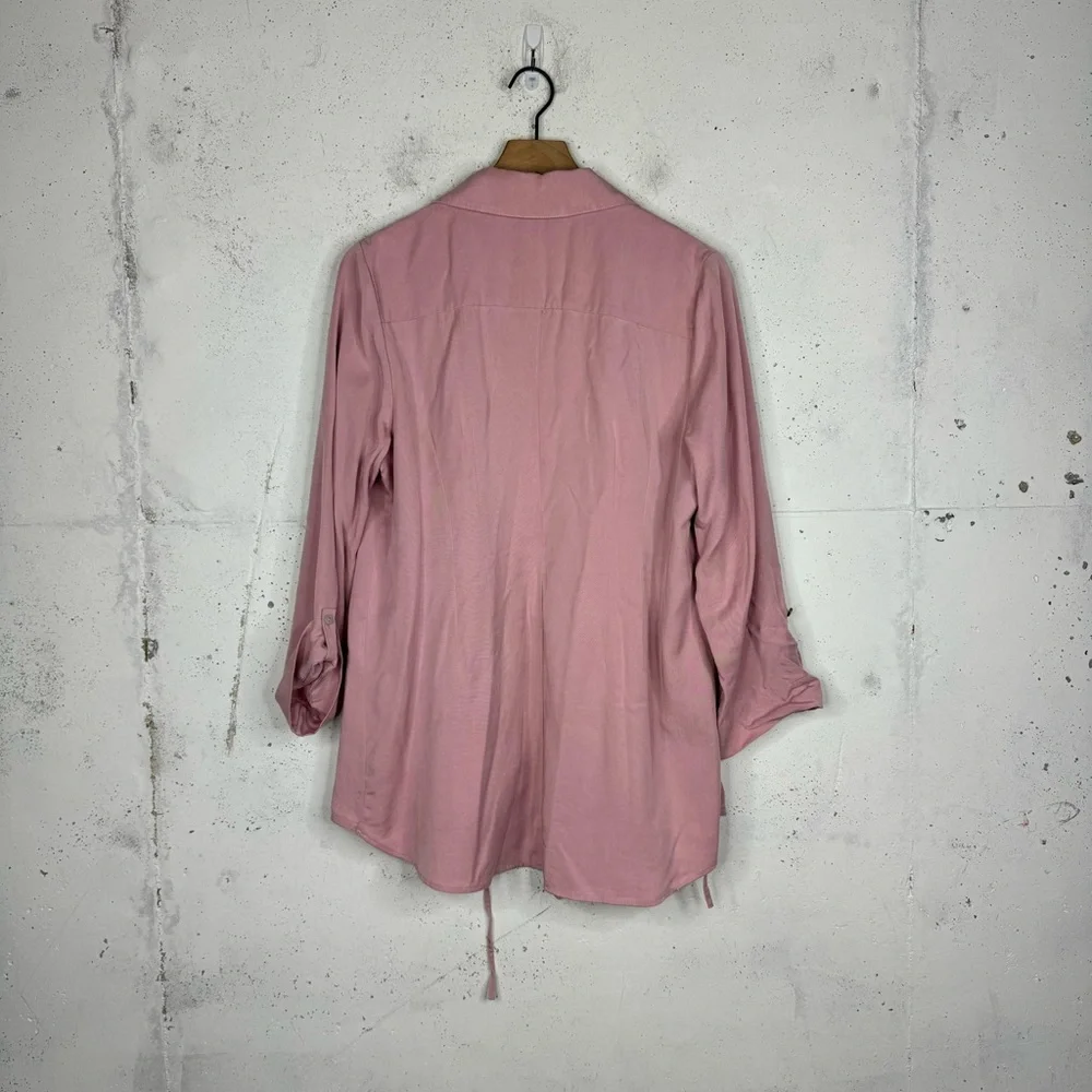 Soft Surroundings Button Wrap Tunic Top Side Button Tab Sleeves Large - Picture 8 of 10